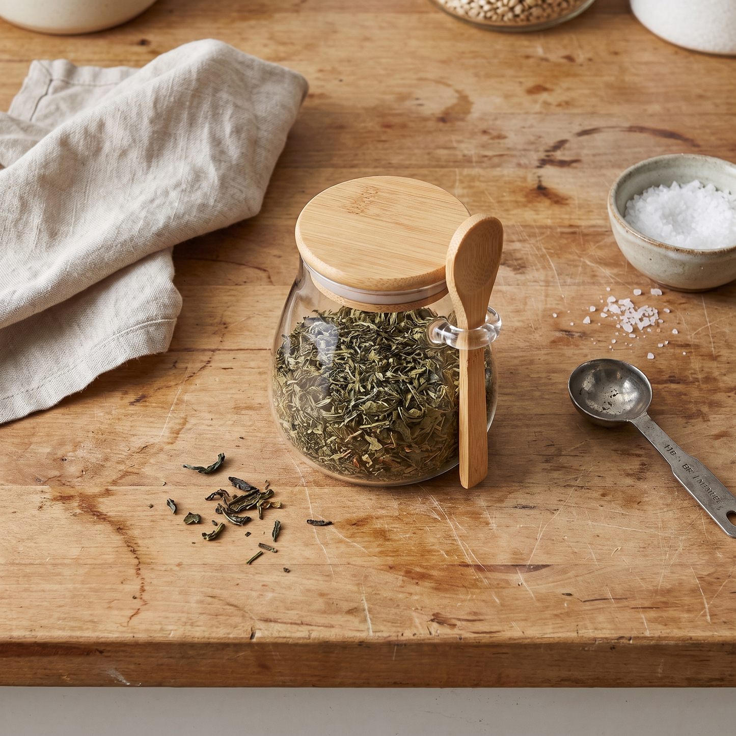 Bamboo-Lid Glass Storage Jar