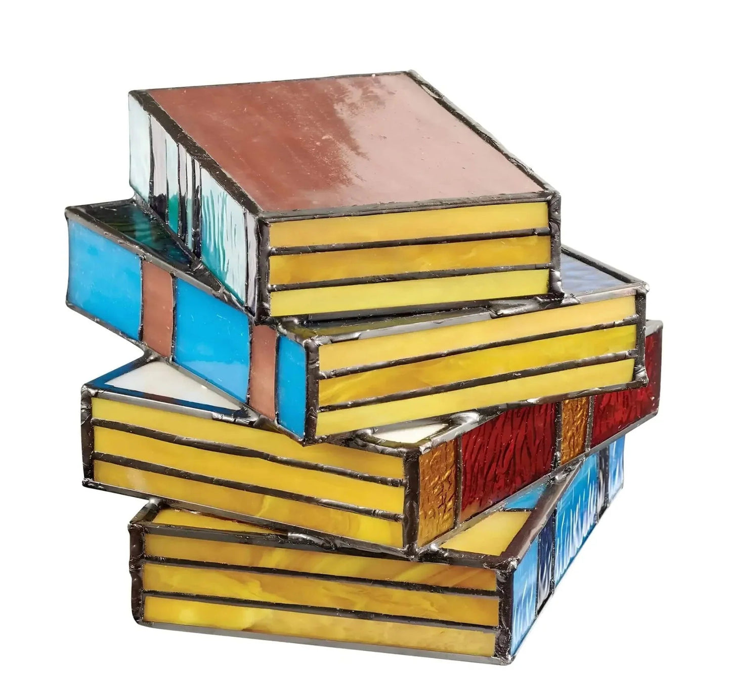 Stained Glass Book Lamp Set of 3 | Handcrafted Art Lighting