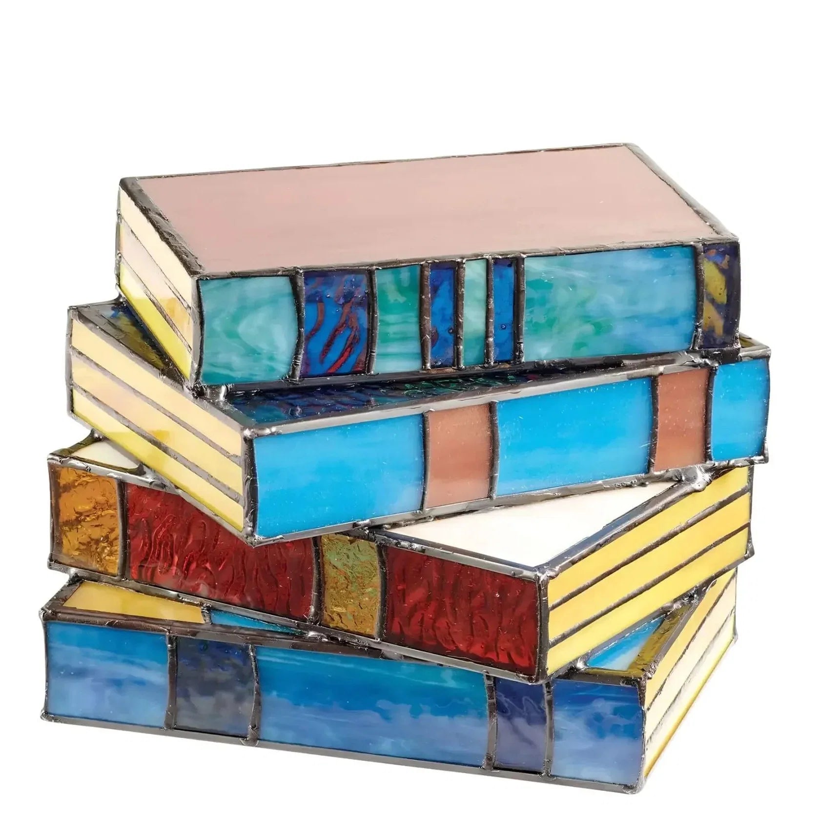 Stained Glass Book Lamp Set of 3 | Handcrafted Art Lighting