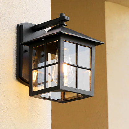 Outdoor Wall Lantern IP44 | Vintage Black E27 Sconce | Camden
