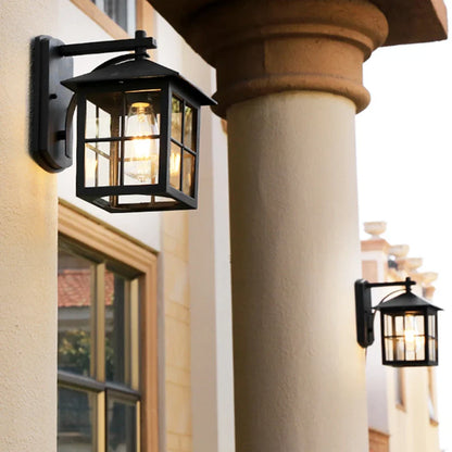 Outdoor Wall Lantern IP44 | Vintage Black E27 Sconce | Camden
