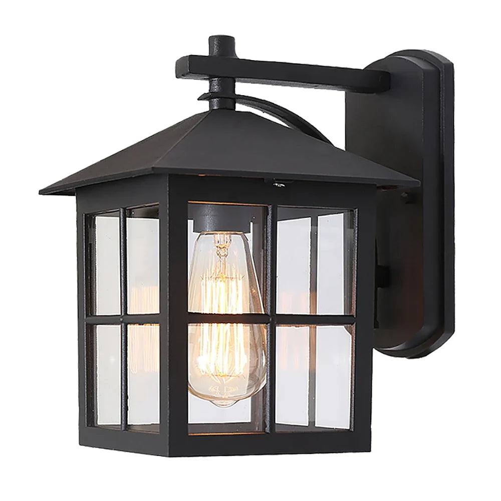 Outdoor Wall Lantern IP44 | Vintage Black E27 Sconce | Camden