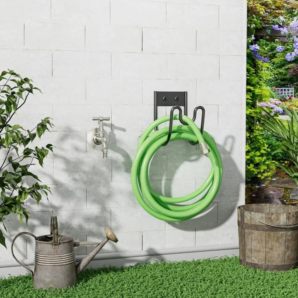 Hose hanger fitted to an exterior wall