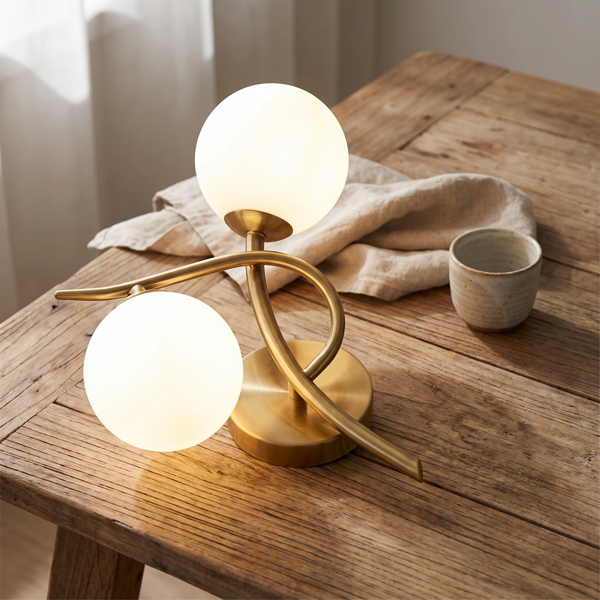 Lunara Wall Light Nordic Dual Globe LED