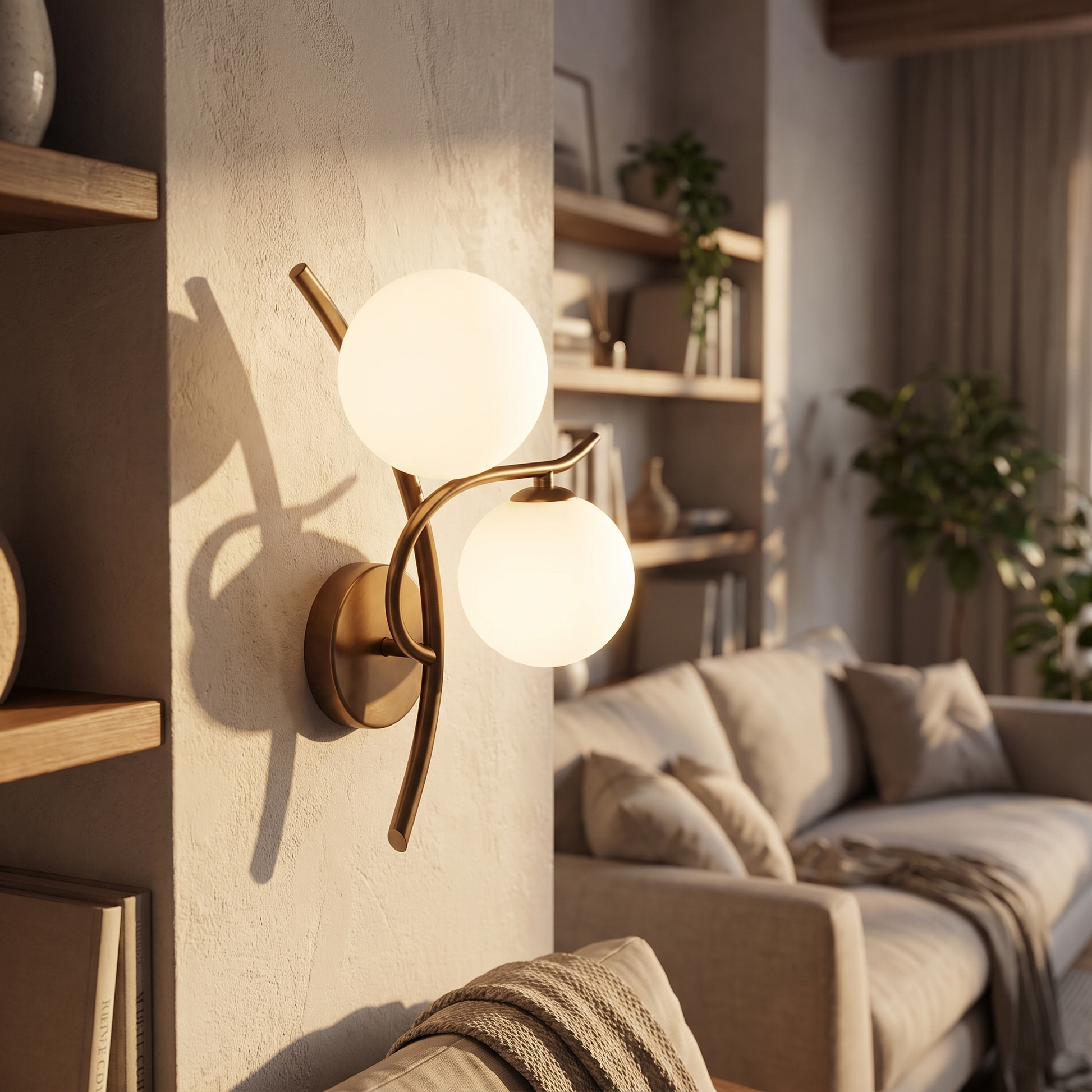 Lunara Wall Light Nordic Dual Globe LED