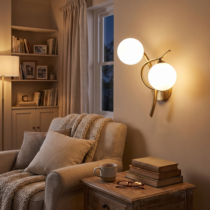 Lunara Wall Light Nordic Dual Globe LED