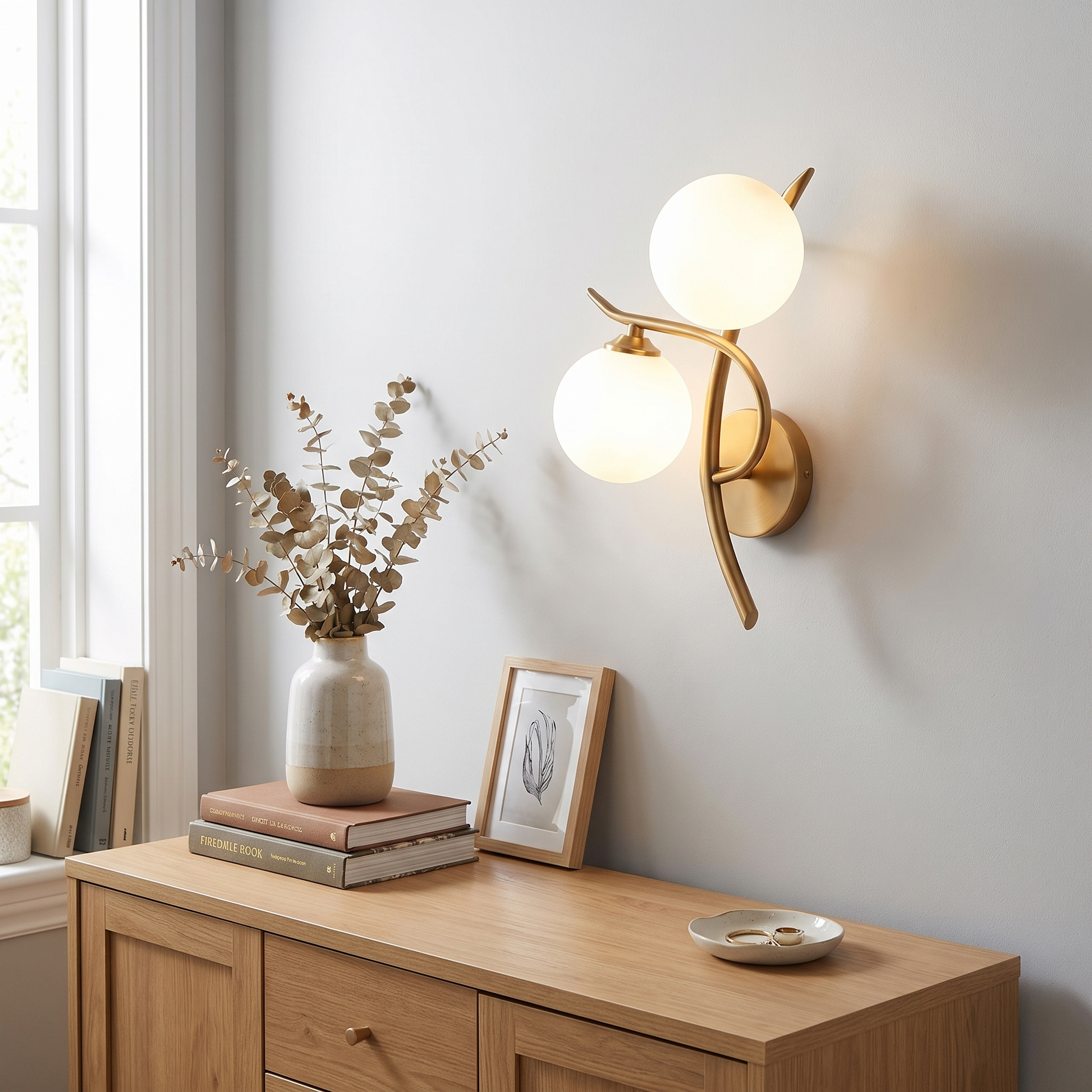 Lunara Wall Light Nordic Dual Globe LED