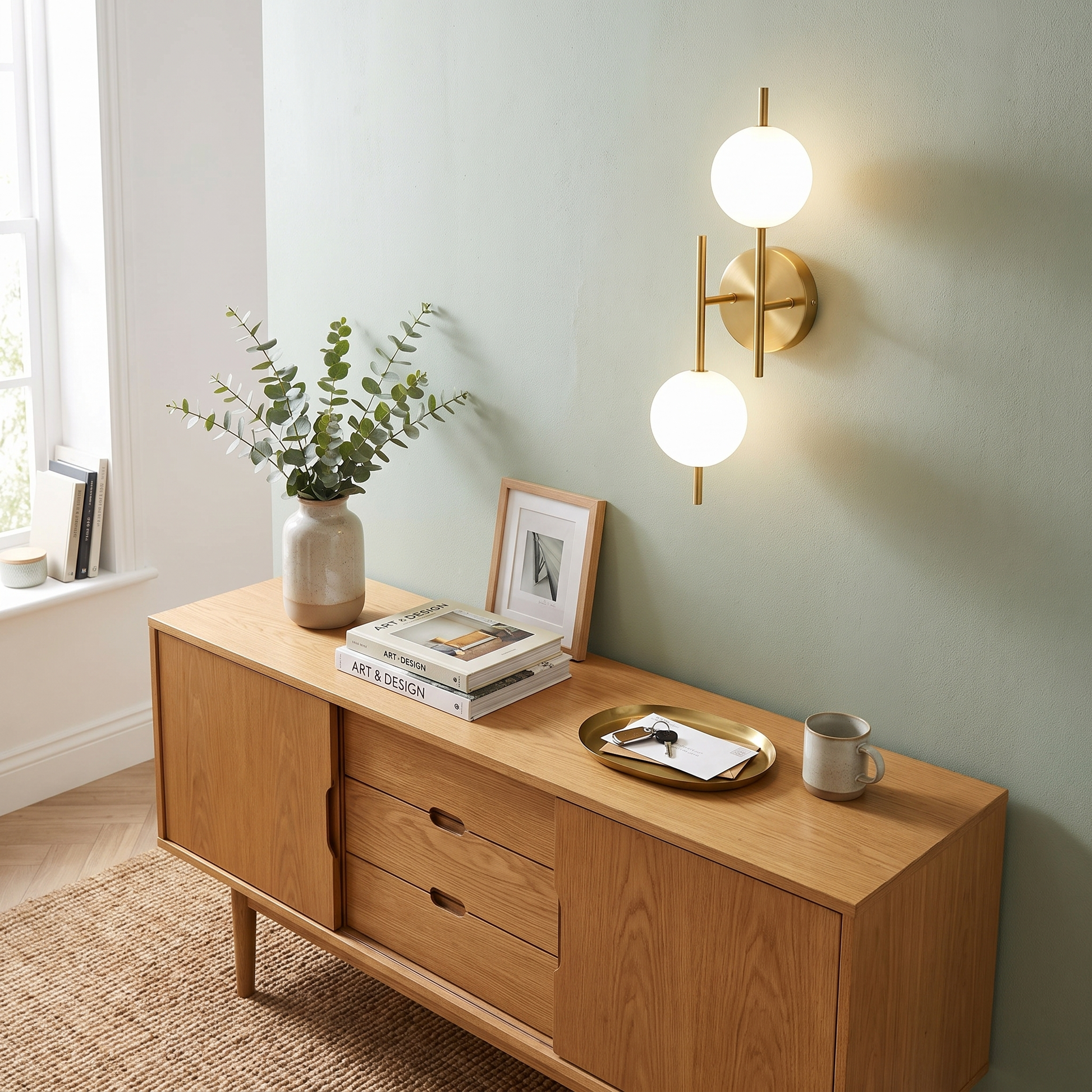 Astra Wall Light Dual Globe Modern Gold