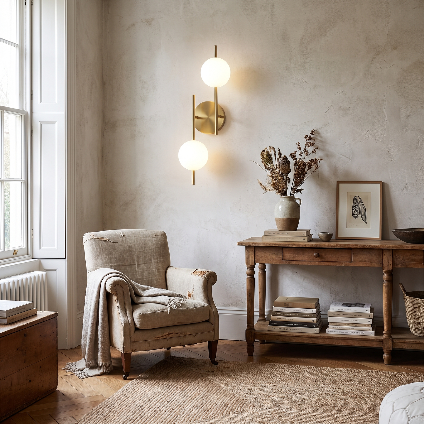 Astra Wall Light Dual Globe Modern Gold