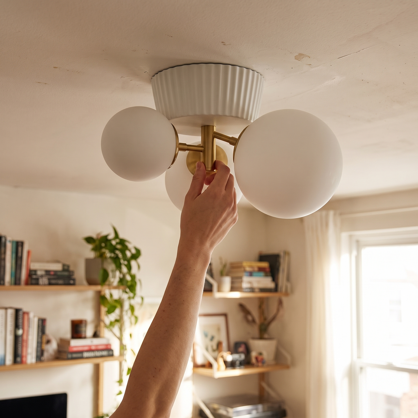 Lumea Ceiling Light French Modern Double Globe