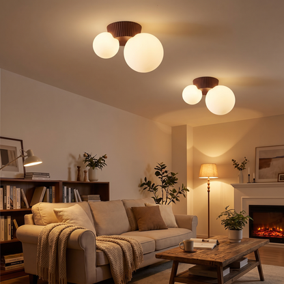 Lumea Ceiling Light French Modern Double Globe