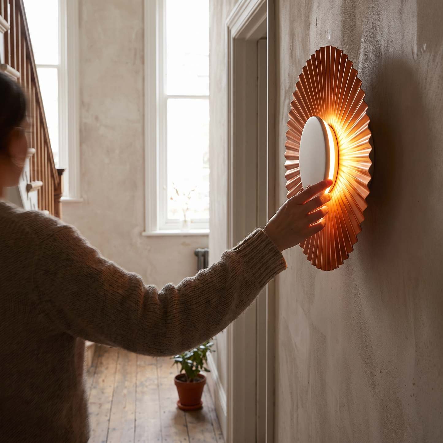 Hasna SunRay Wall Lamp Modern Metallic Sun Design