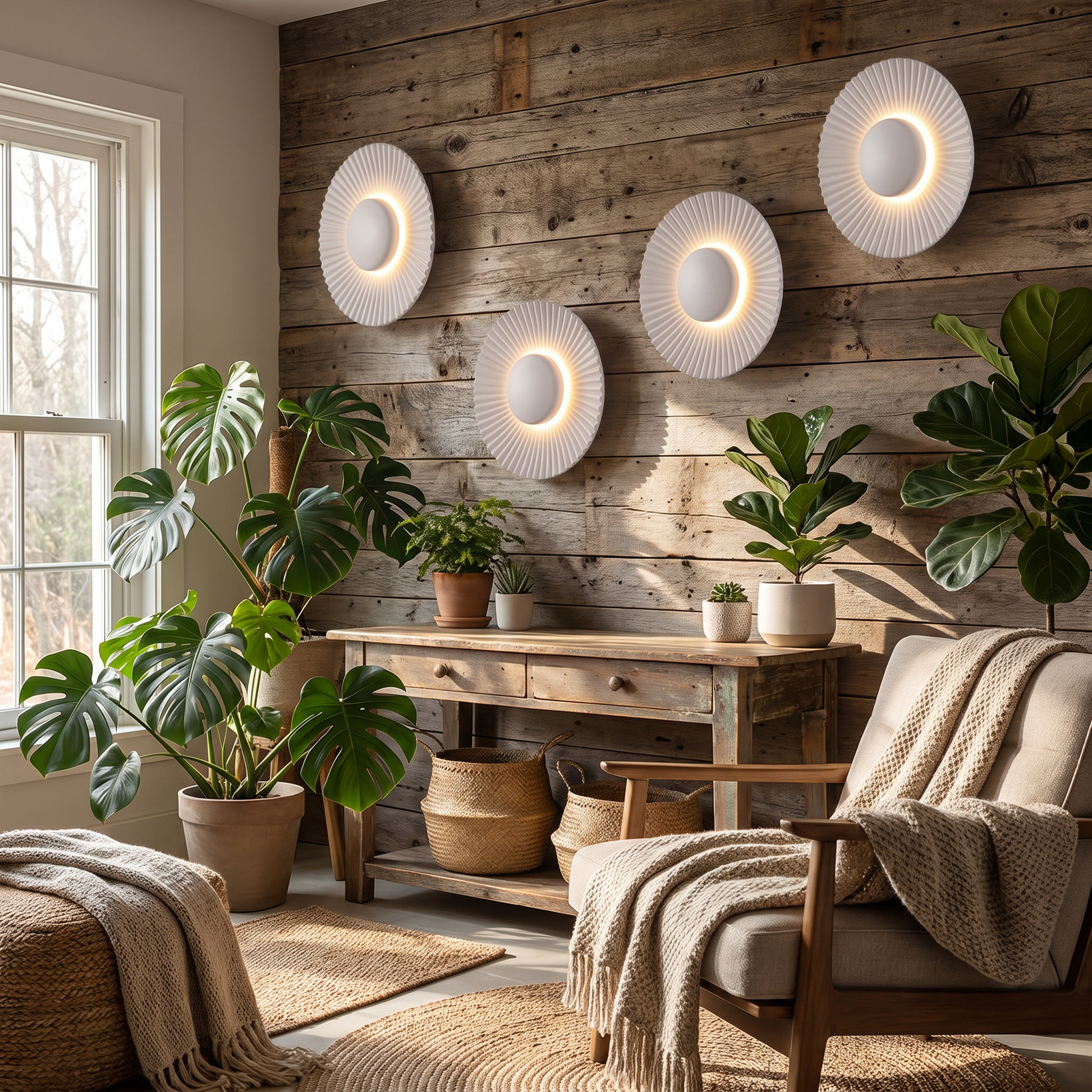Hasna SunRay Wall Lamp Modern Metallic Sun Design
