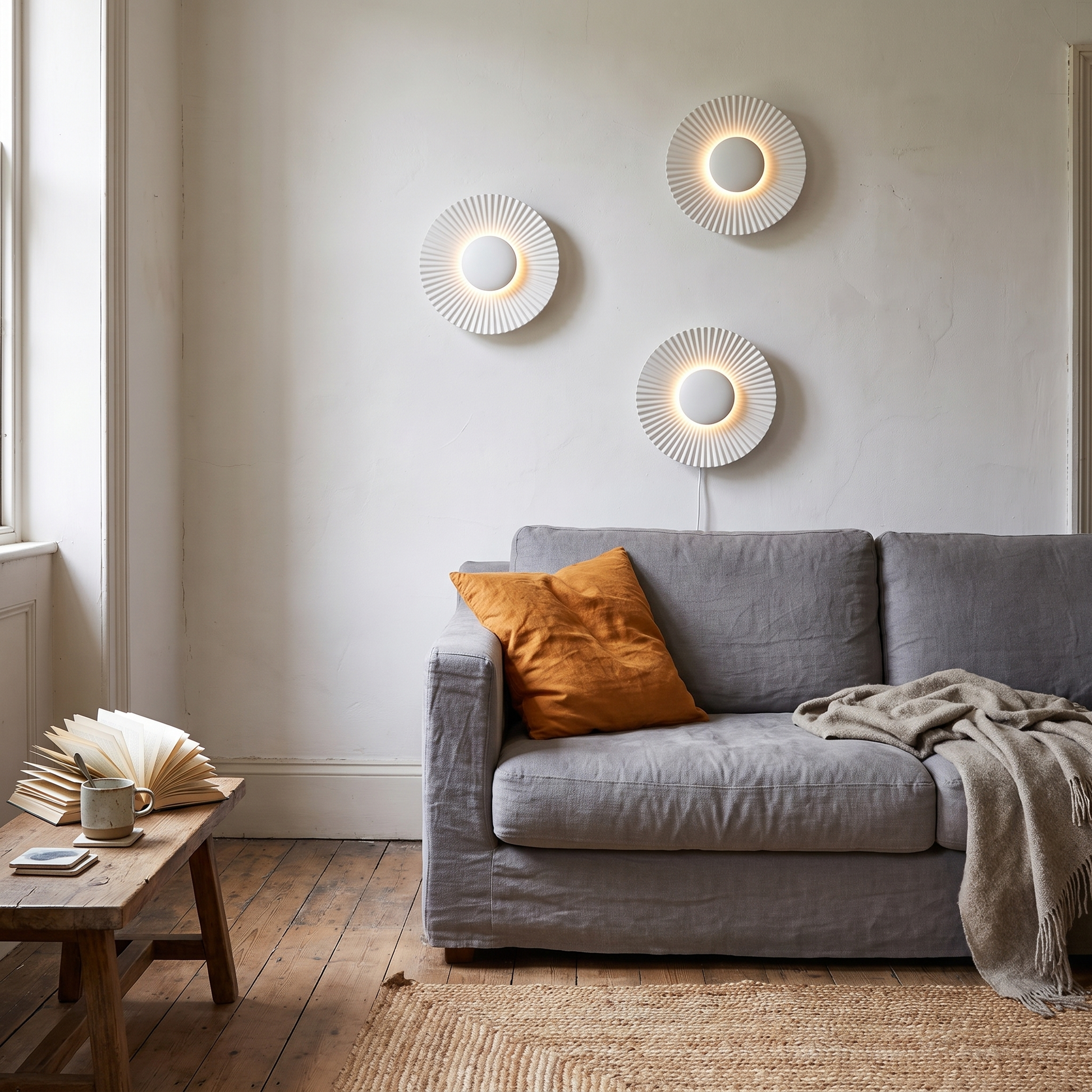 Hasna SunRay Wall Lamp Modern Metallic Sun Design