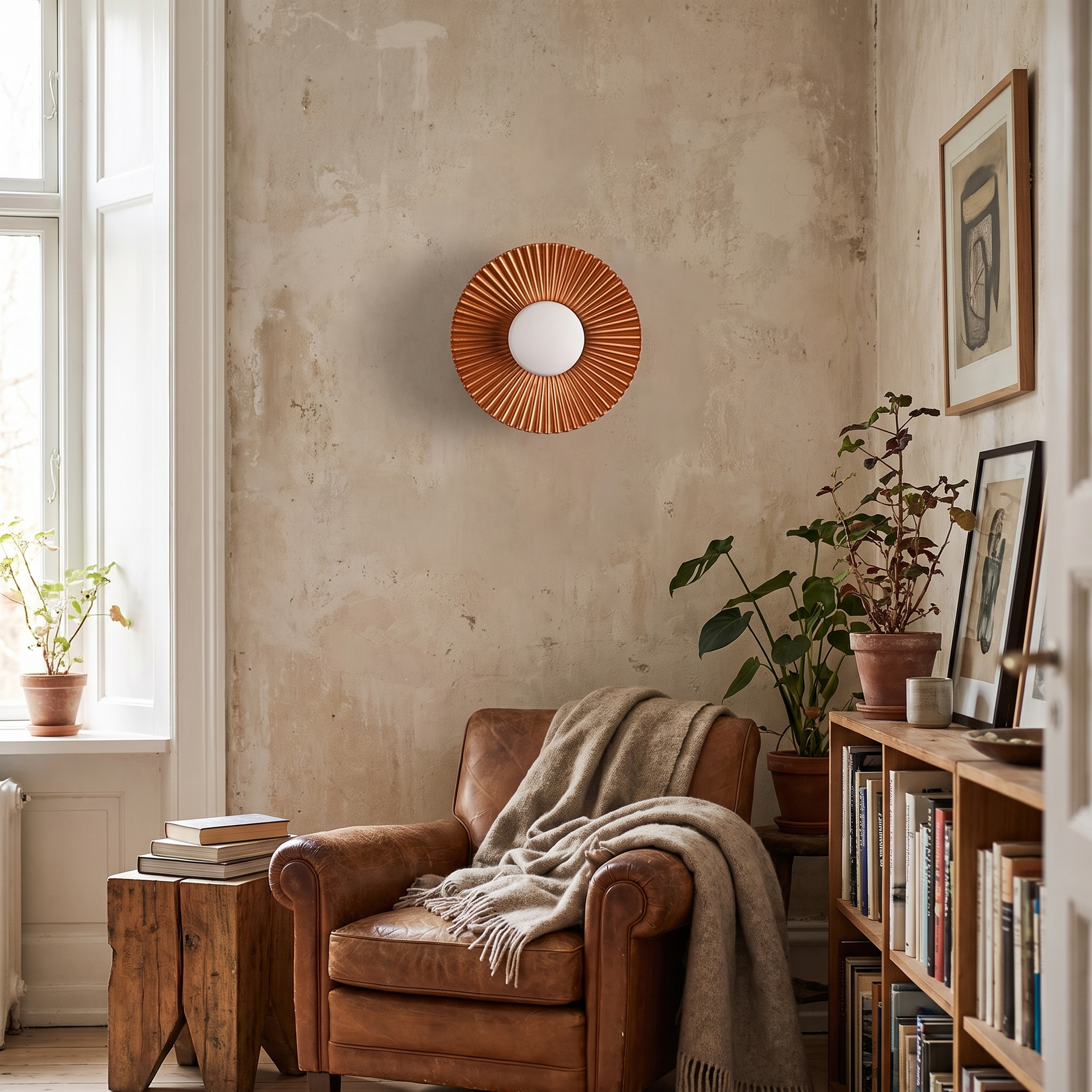 Hasna SunRay Wall Lamp Modern Metallic Sun Design