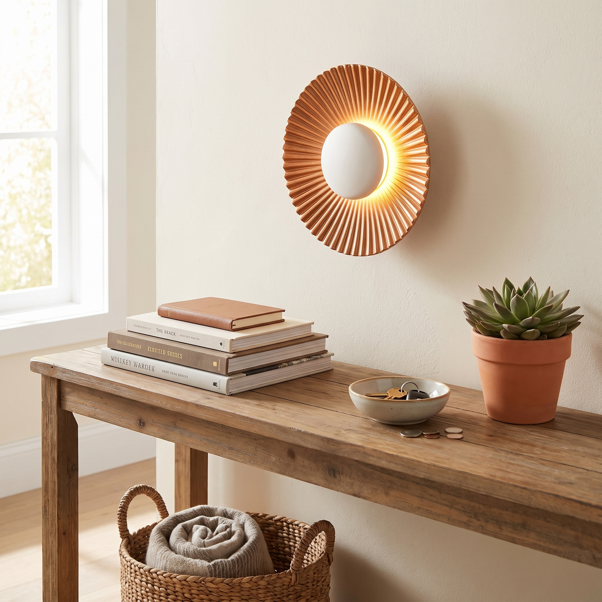 Hasna SunRay Wall Lamp Modern Metallic Sun Design
