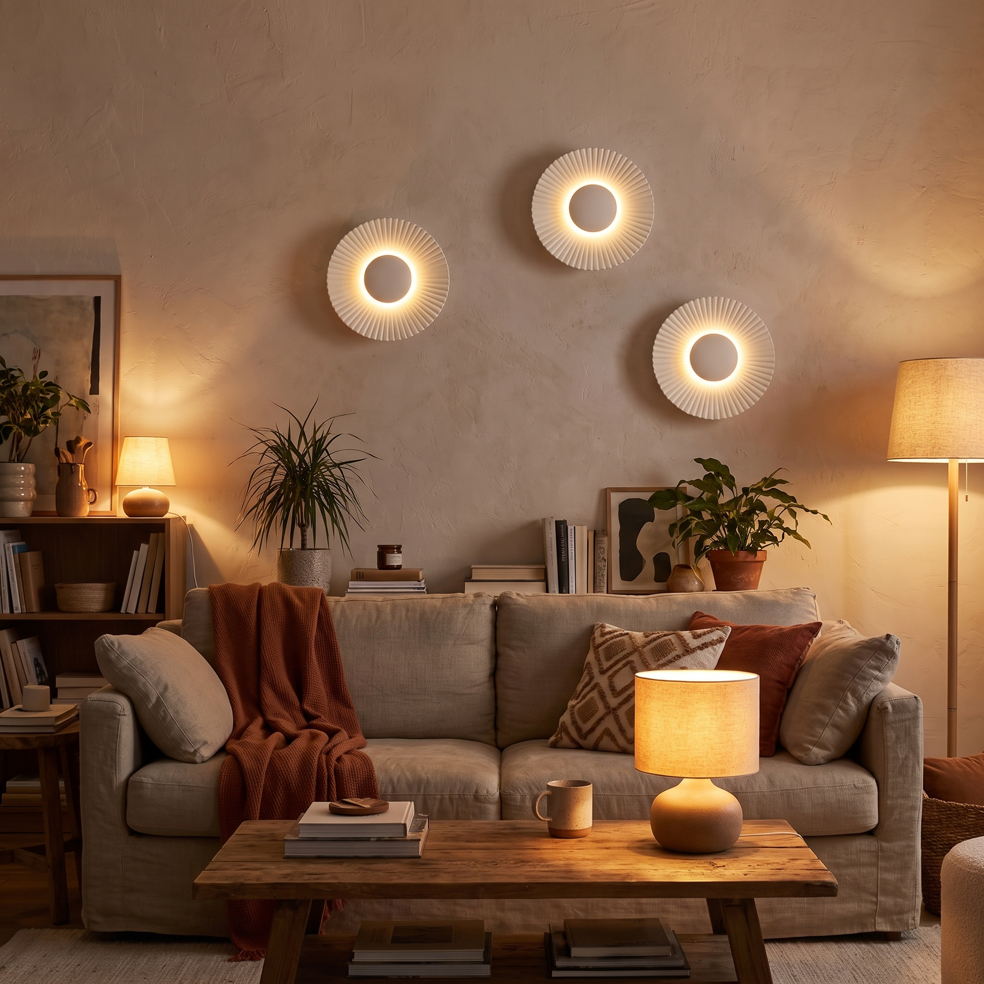 Hasna SunRay Wall Lamp Modern Metallic Sun Design
