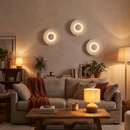 Hasna SunRay Wall Lamp Modern Metallic Sun Design