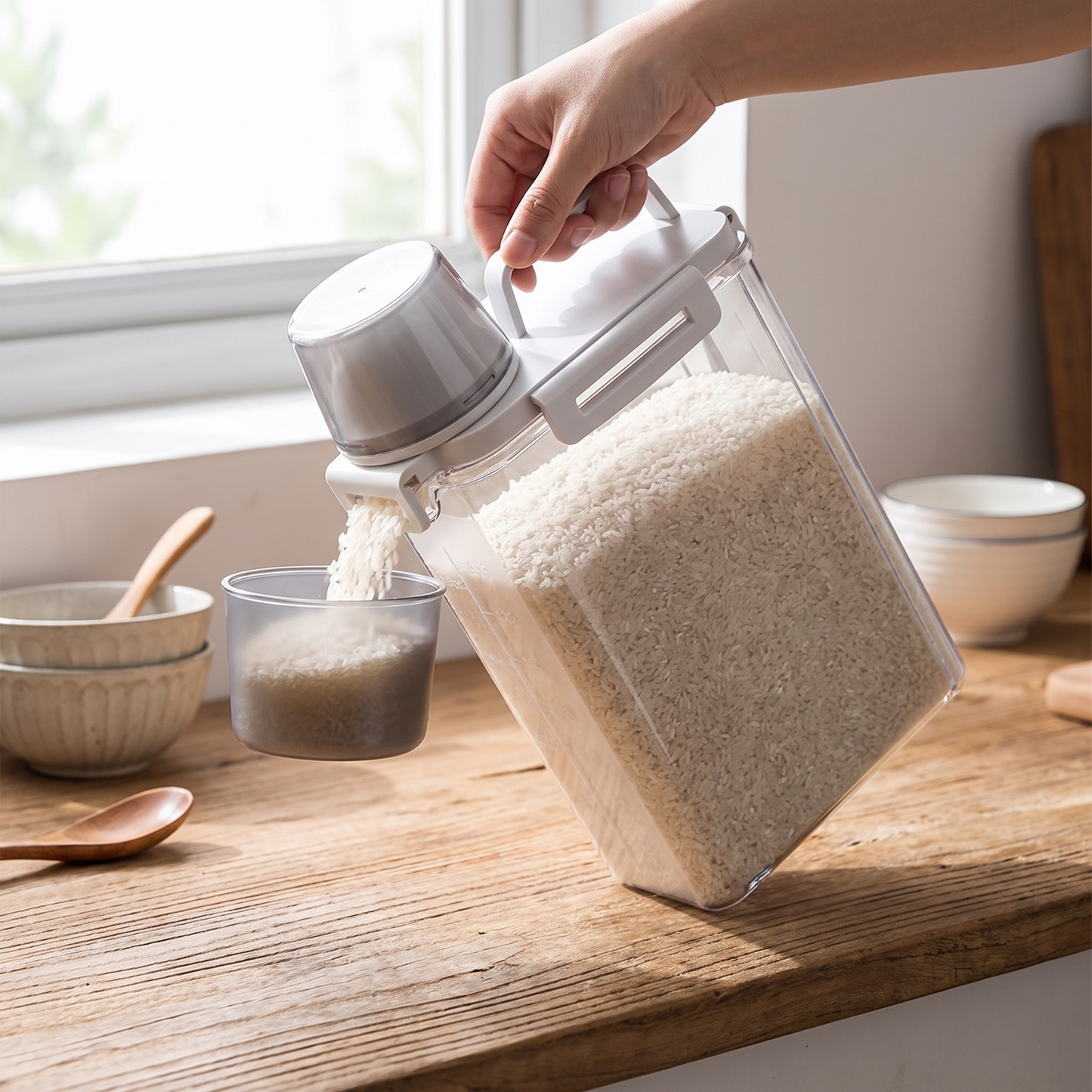 2.5L Airtight Grain Container with Measuring Cup