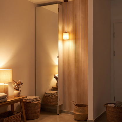 Travertine Stone Pendant Light Wabi-Sabi Bedside Lamp