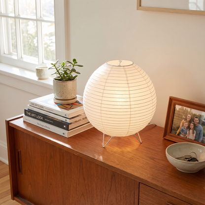Wabi-Sabi Paper Globe Table Lamp Nordic LED Bedside Light