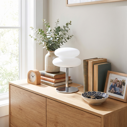 Cream Bedside Table Lamp 3-Colour Dimmable USB-C