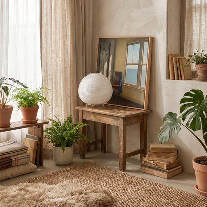 Wabi-Sabi Paper Globe Table Lamp Nordic LED Bedside Light