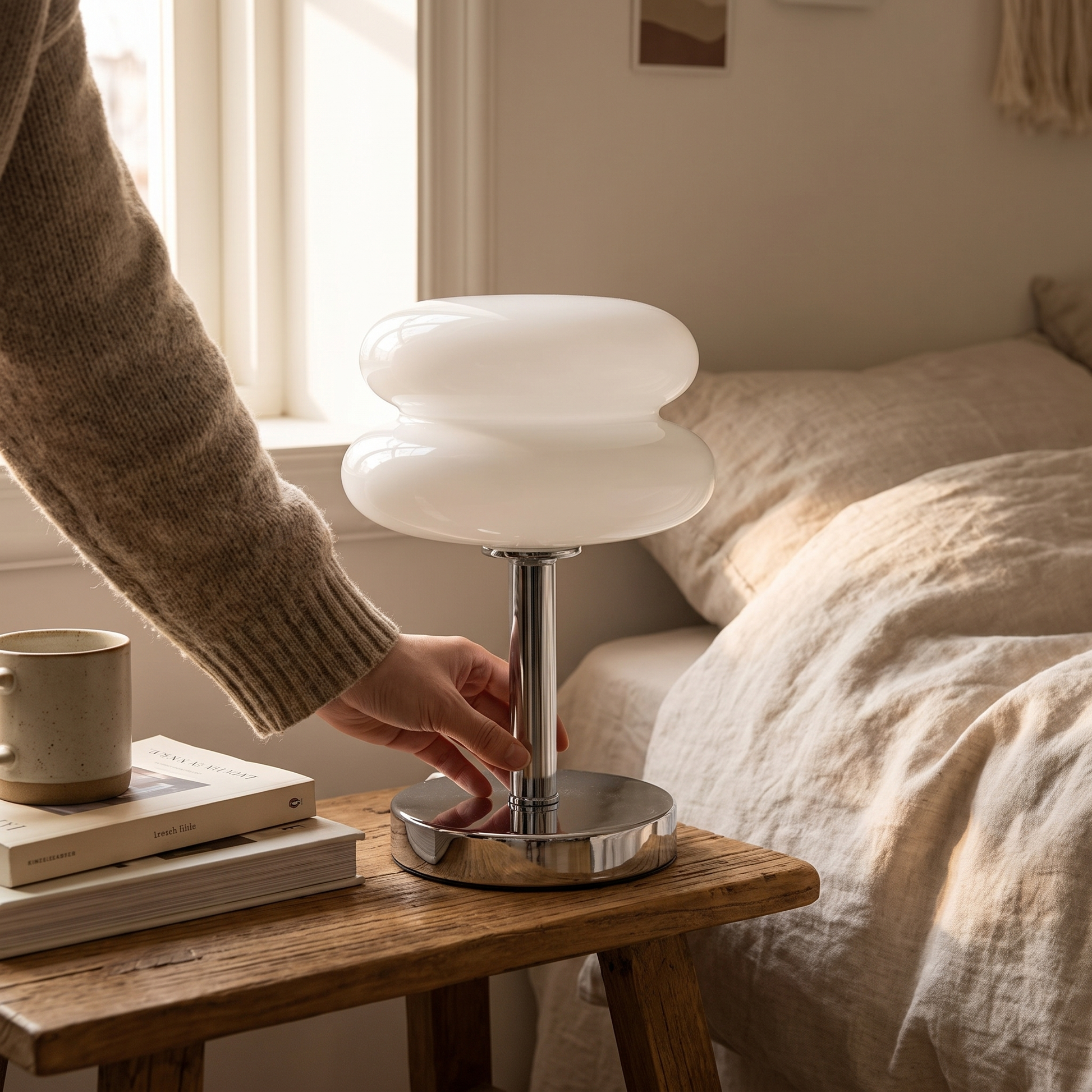 Macaron Glass Table Lamp Trichromatic Dimmable