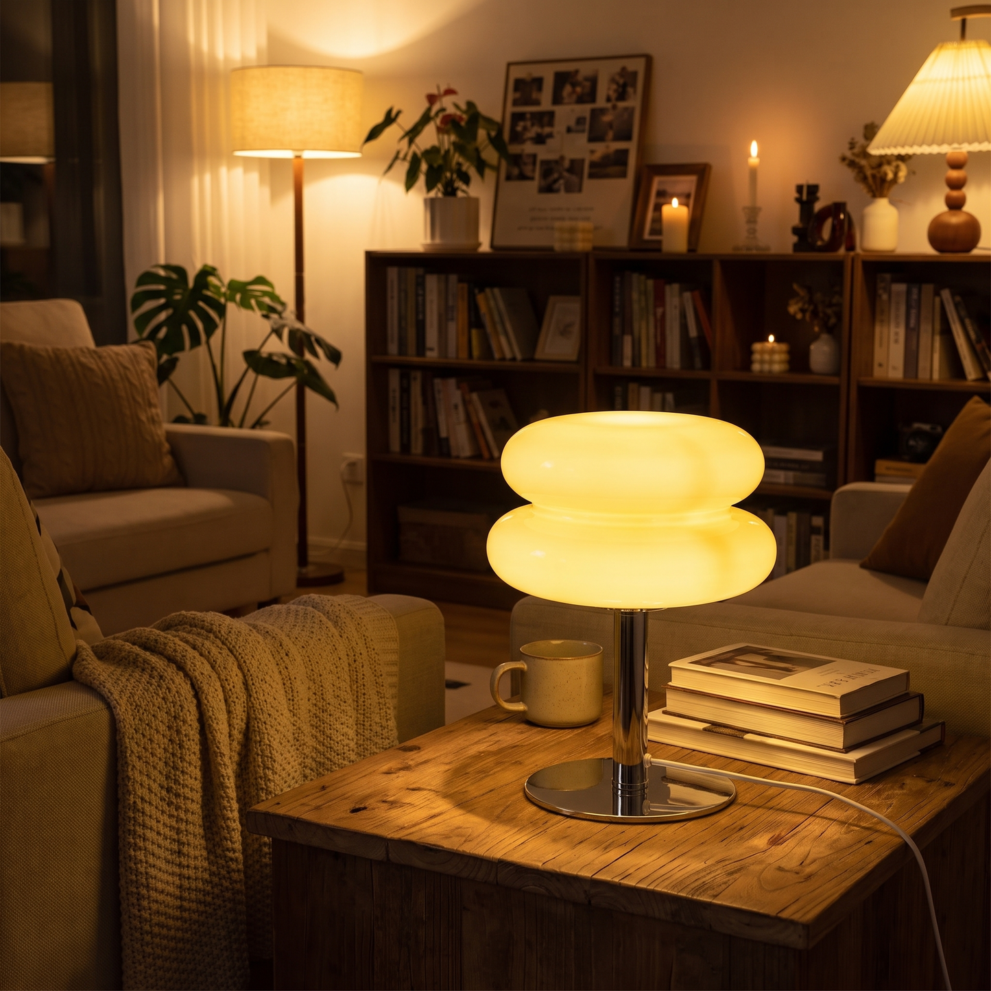 Macaron Glass Table Lamp Trichromatic Dimmable