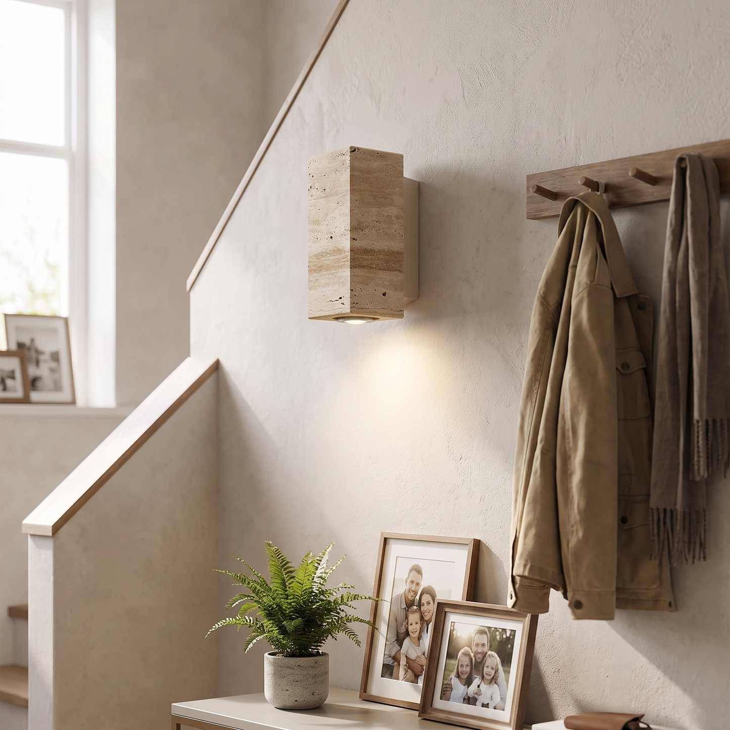 Travertine Marble Wall Light Wabi-Sabi Up and Down LED Sconce