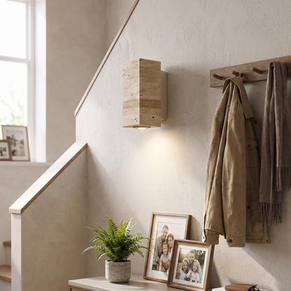 Travertine Marble Wall Light Wabi-Sabi Up and Down LED Sconce