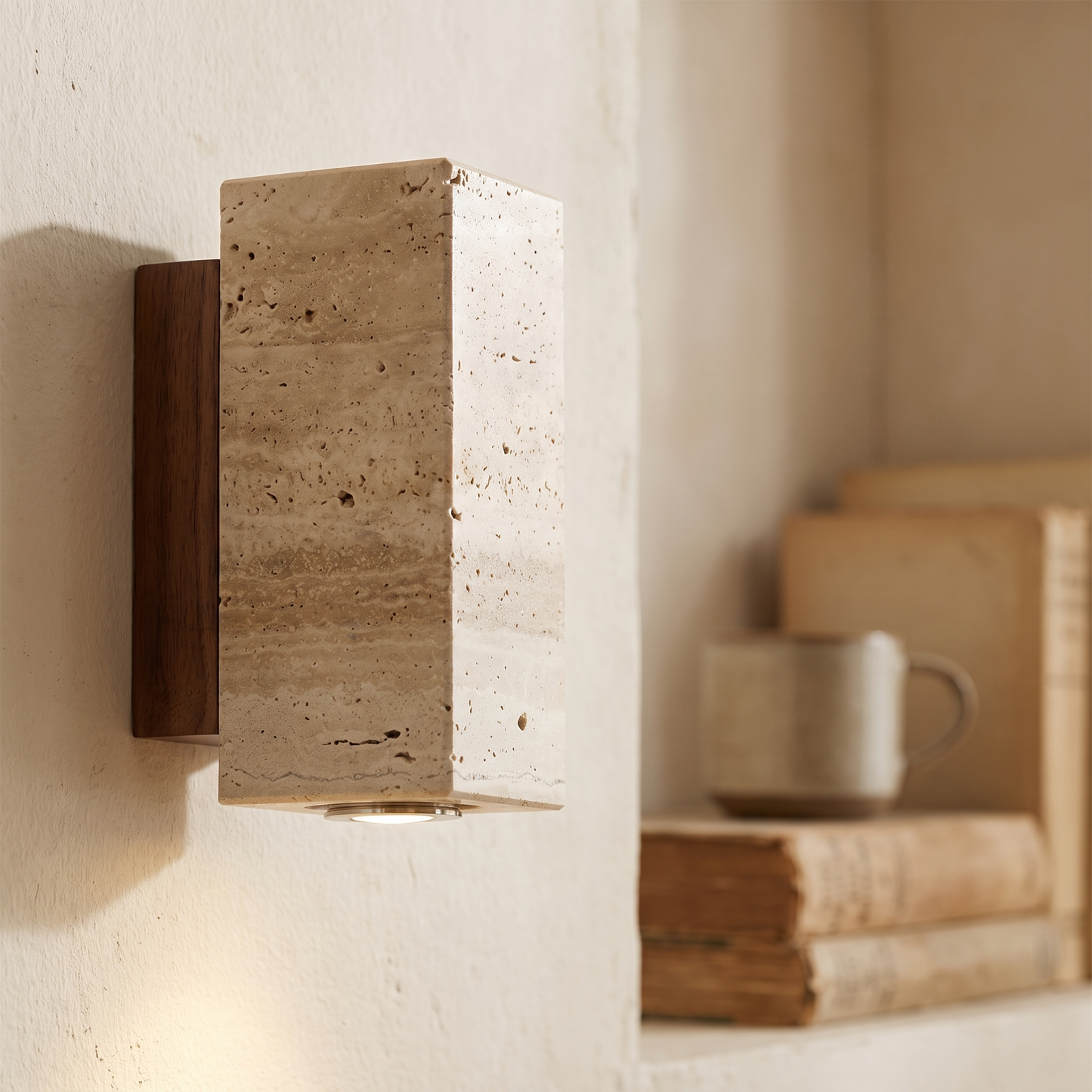 Travertine Marble Wall Light Wabi-Sabi Up and Down LED Sconce