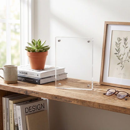 Acrylic Magnetic Photo Frame Frameless Floating Photo Block