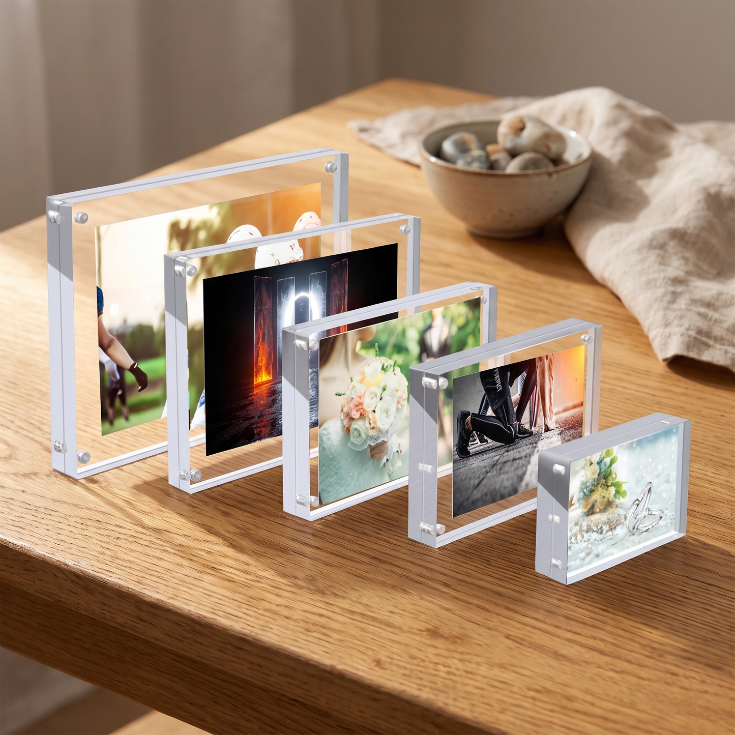 Acrylic Magnetic Photo Frame Frameless Floating Photo Block