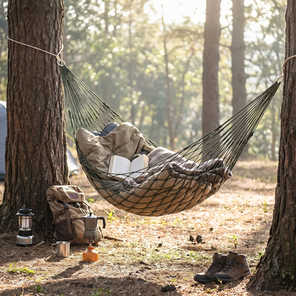 Rope Hammock Thickened Nylon Mesh Garden Hammock