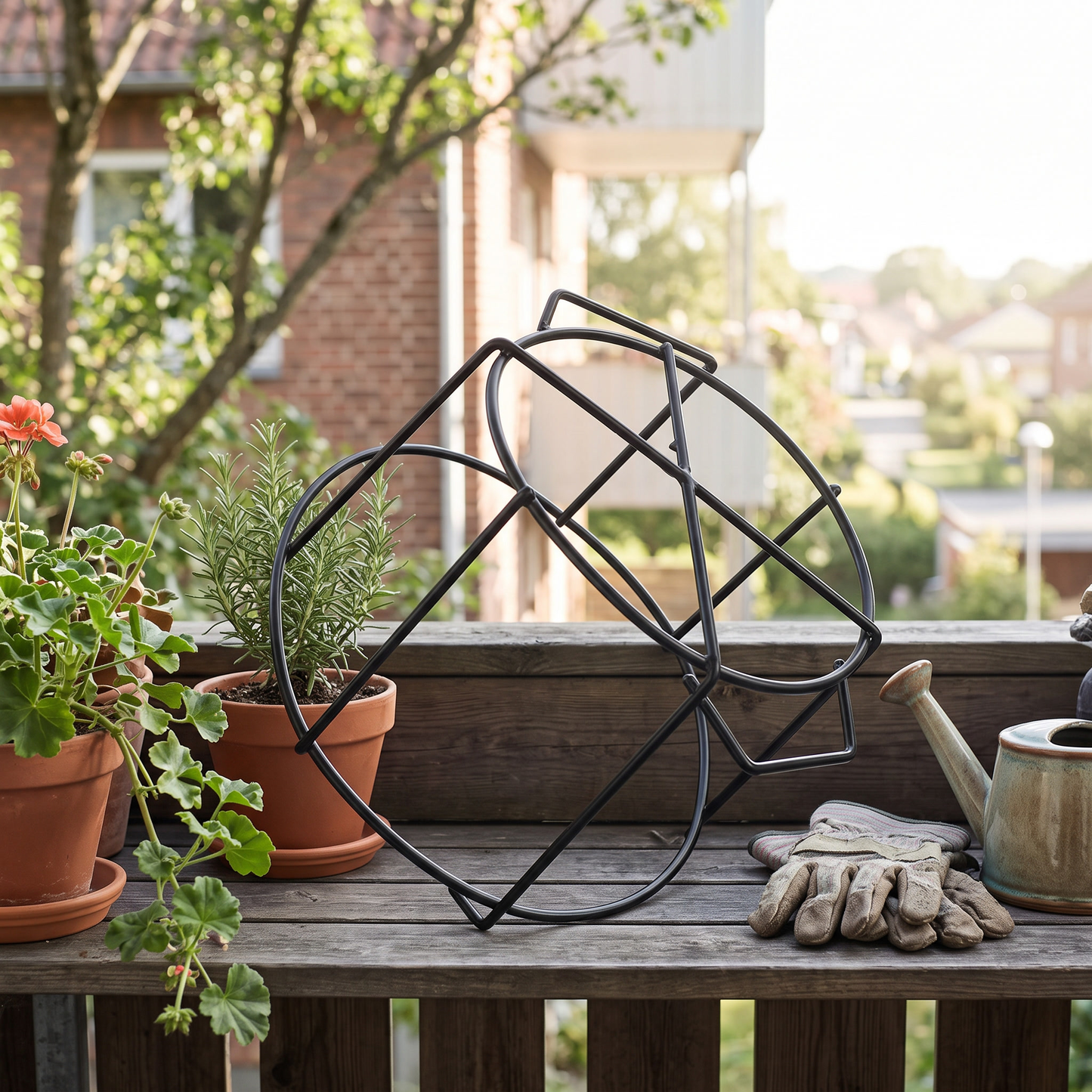 Balcony Rail Planters Black Metal Hanging Pot Holders