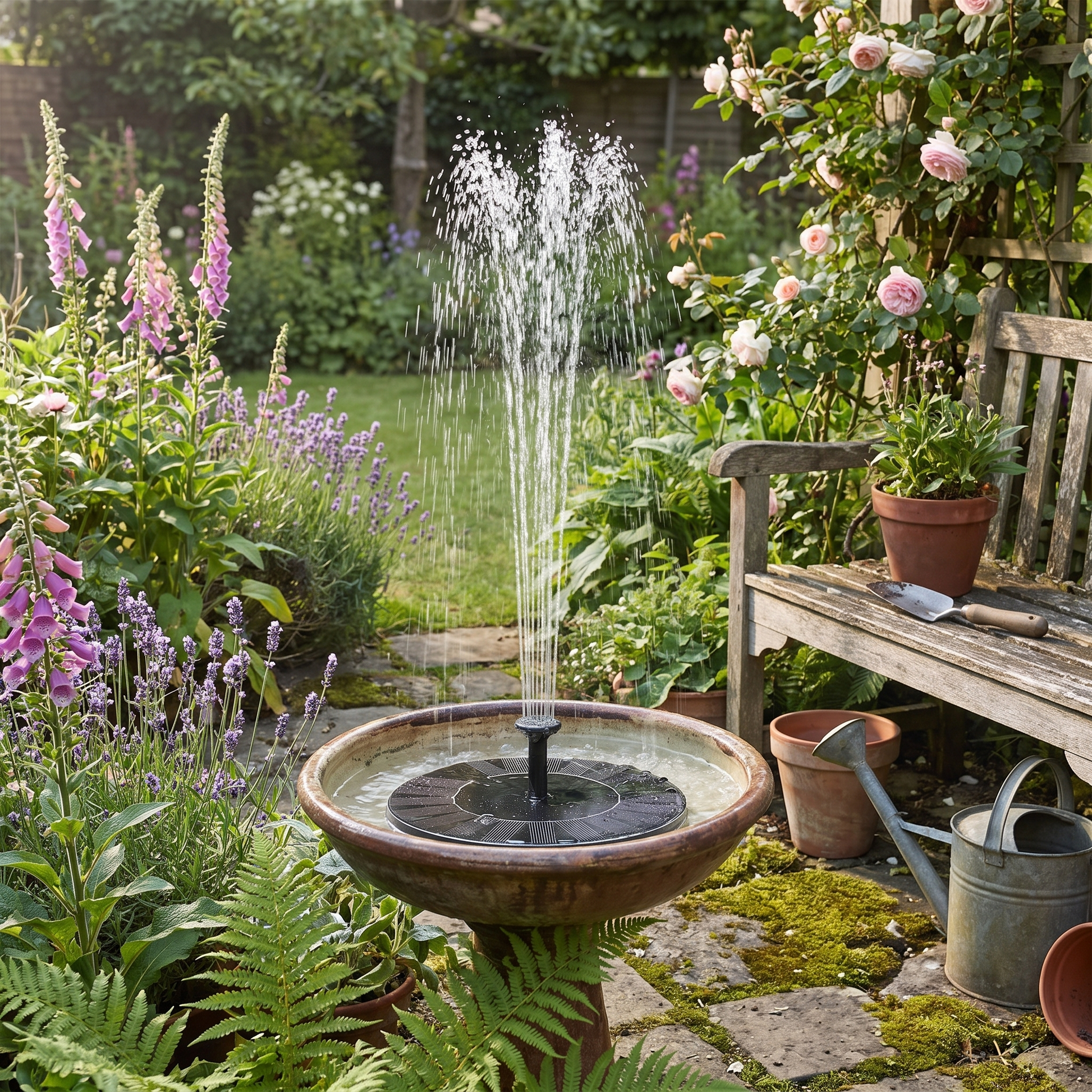 Solar Water Fountain Floating Pump for Birdbaths and Ponds