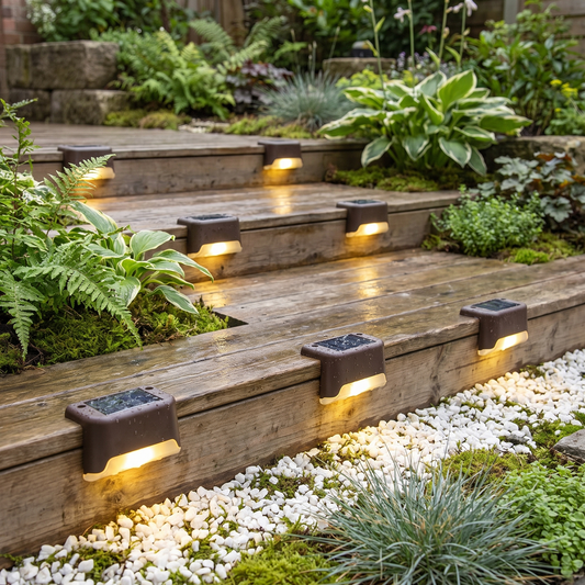 Solar Step Lights Warm White Deck Stair and Path Lights
