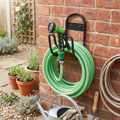 Wall Mounted Hose Hanger Black Iron Garden Hose Holder