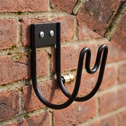 Wall Mounted Hose Hanger Black Iron Garden Hose Holder