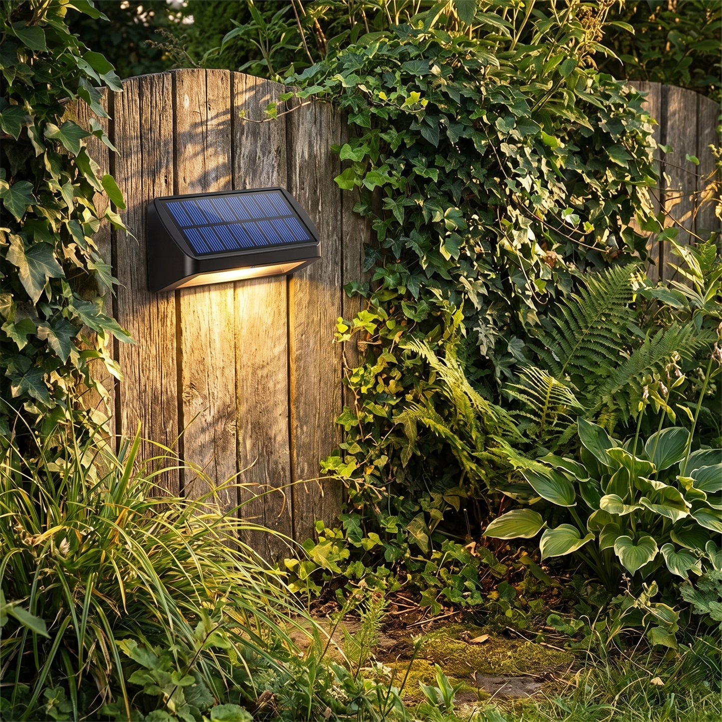 Solar Fence Wall Light Warm Arc Outdoor Deck Light