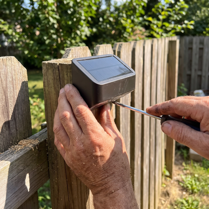 Solar Fence Wall Light Warm Arc Outdoor Deck Light