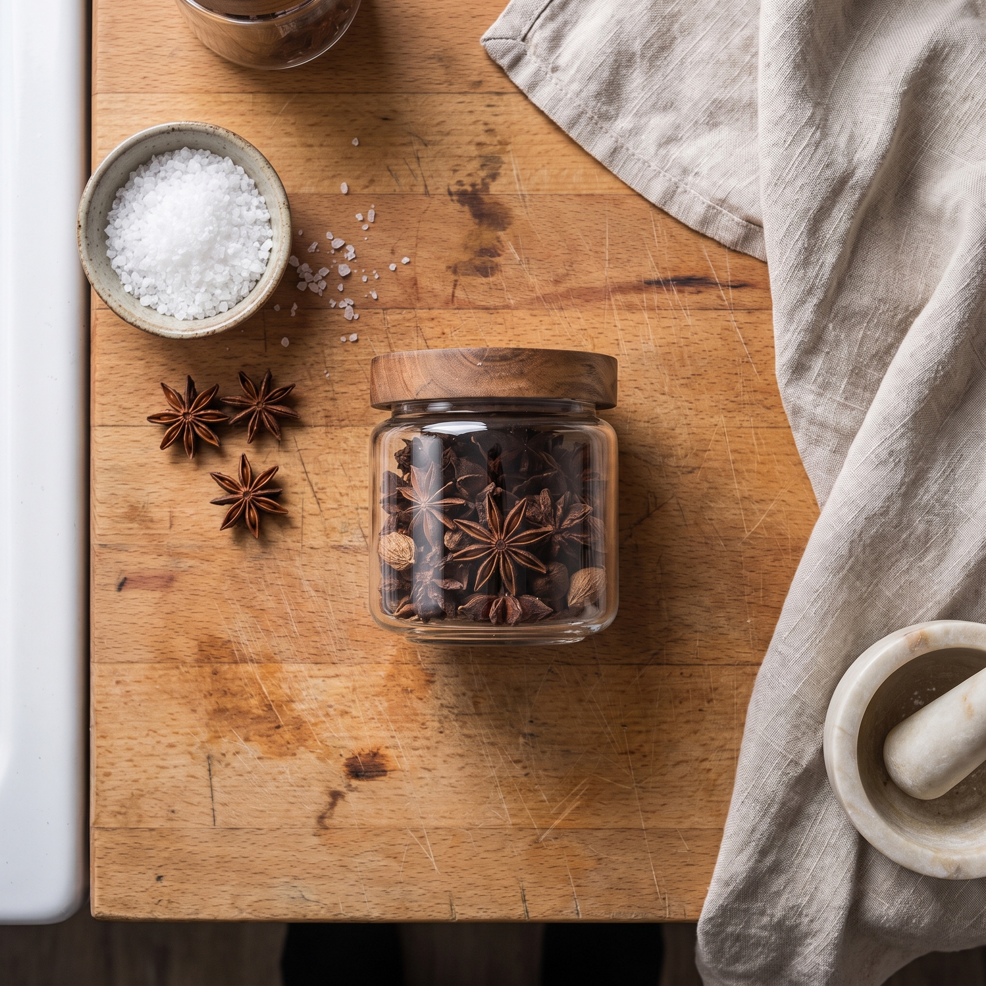 Wood-Lid Airtight Glass Canister