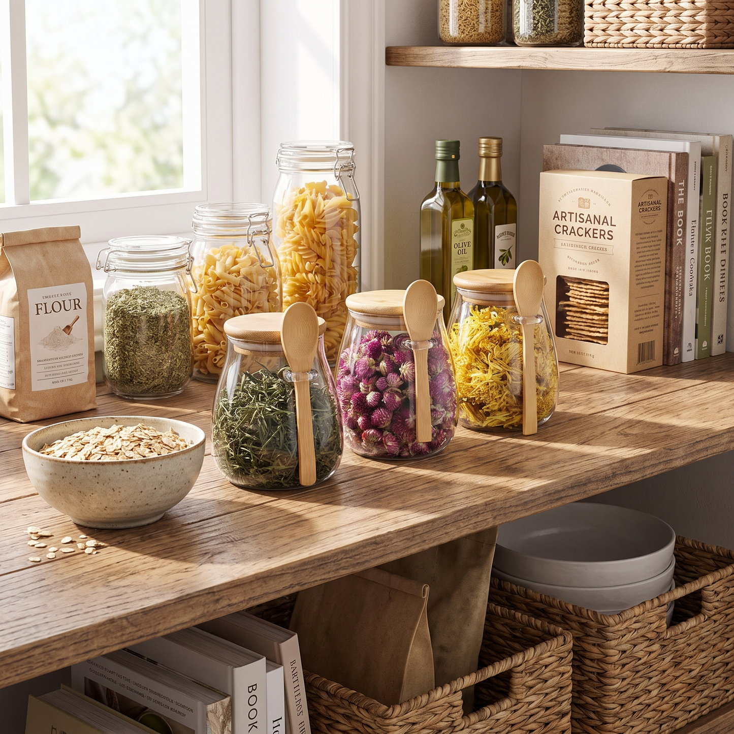Bamboo-Lid Glass Storage Jar