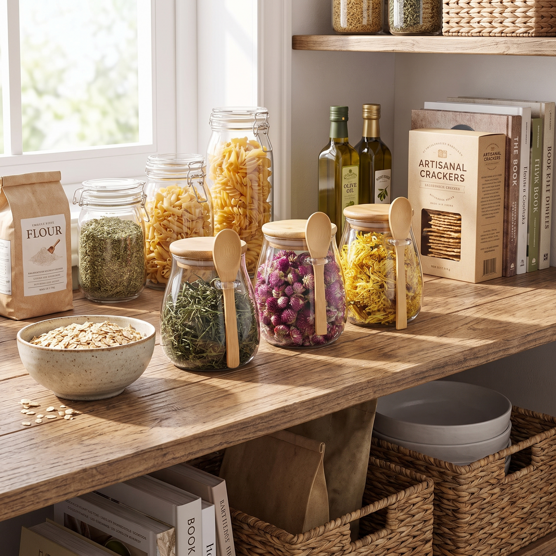 Bamboo-Lid Glass Storage Jar