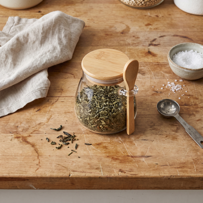 Bamboo-Lid Glass Storage Jar