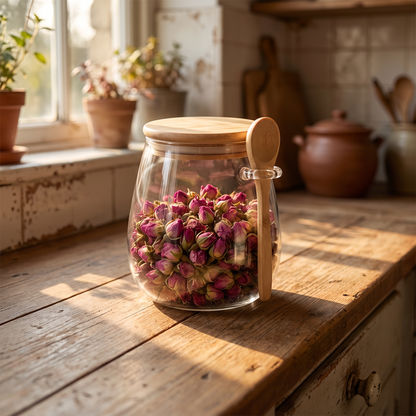 Bamboo-Lid Glass Storage Jar