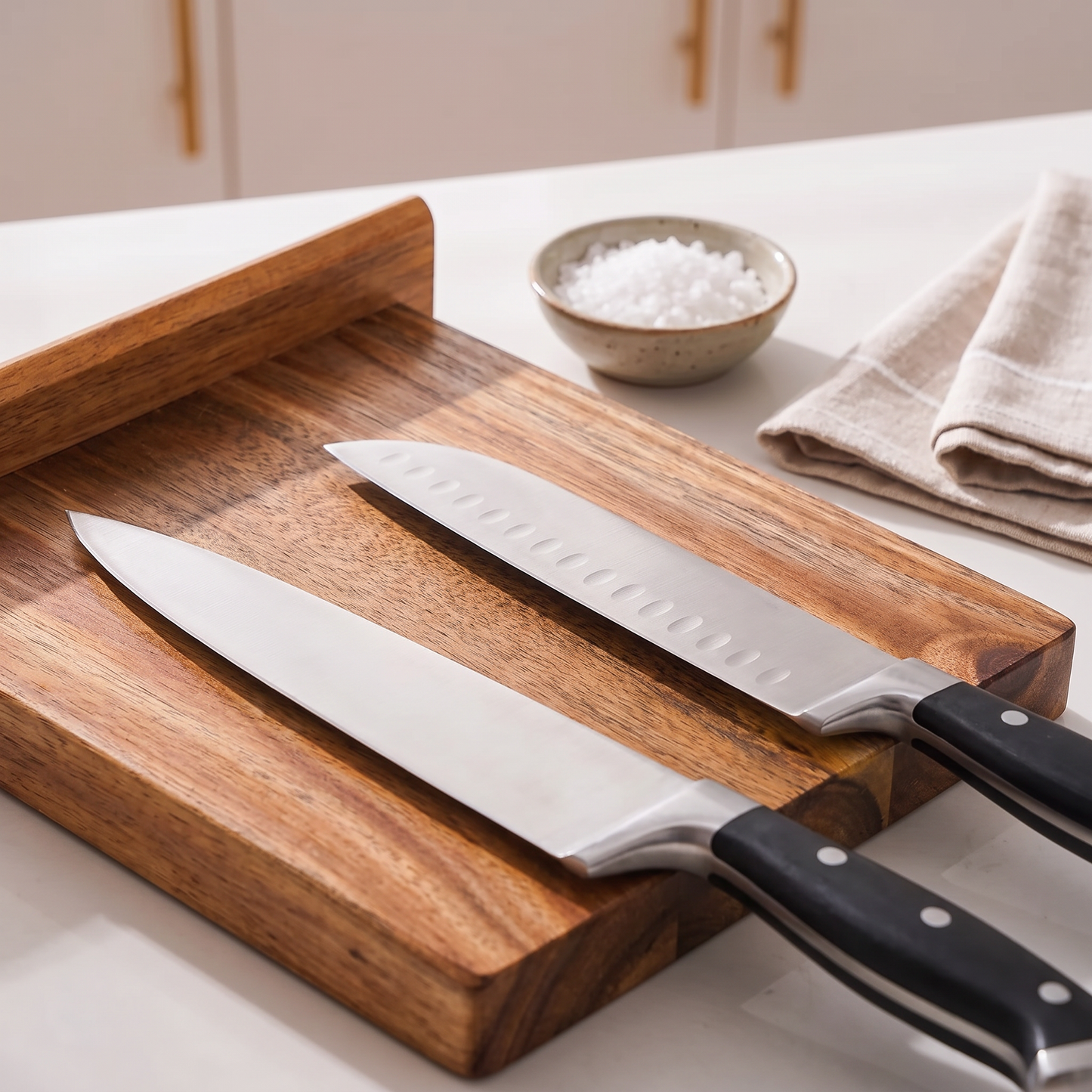 Acacia Wood Magnetic Knife Block