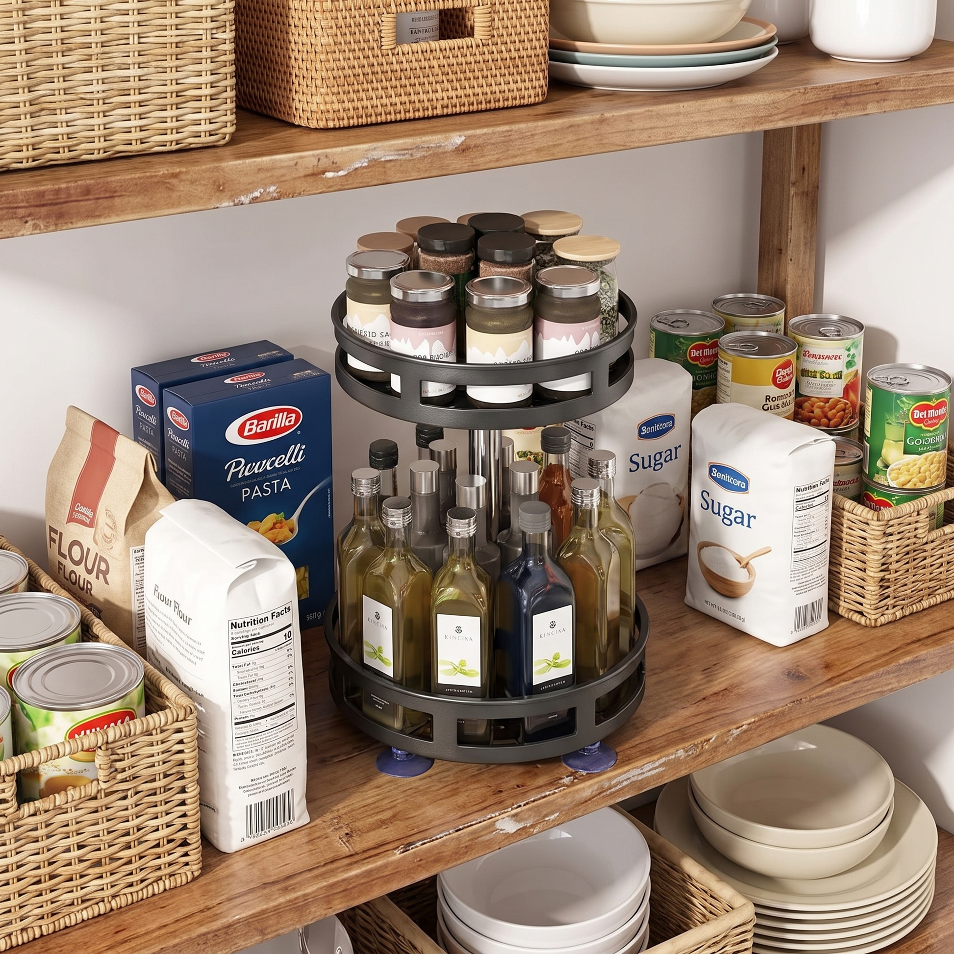 360 Rotating Spice Rack Kitchen Carousel