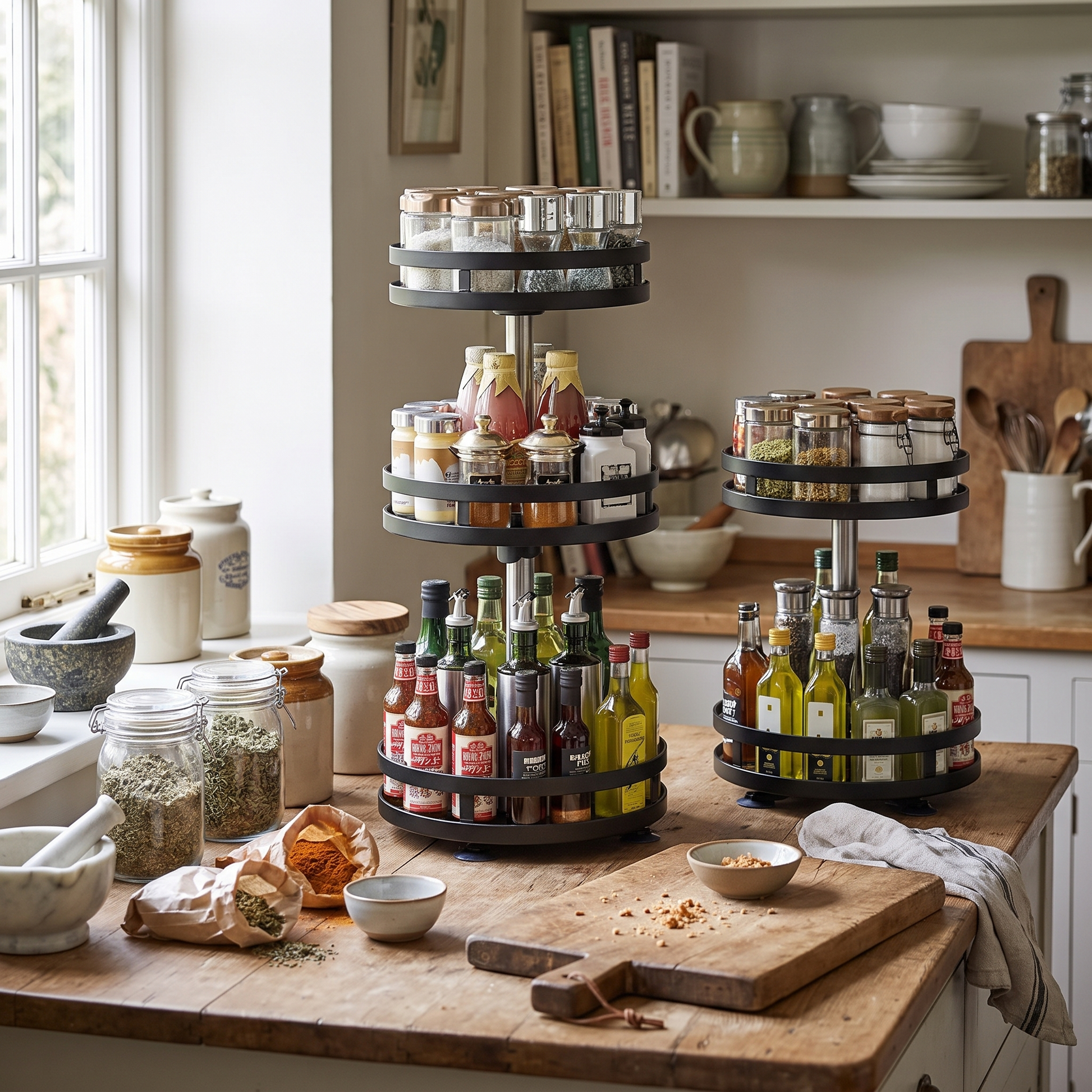 360 Rotating Spice Rack Kitchen Carousel